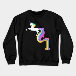 For One Year Old 1st Birthday Baby's First Year Unicorn Crewneck Sweatshirt